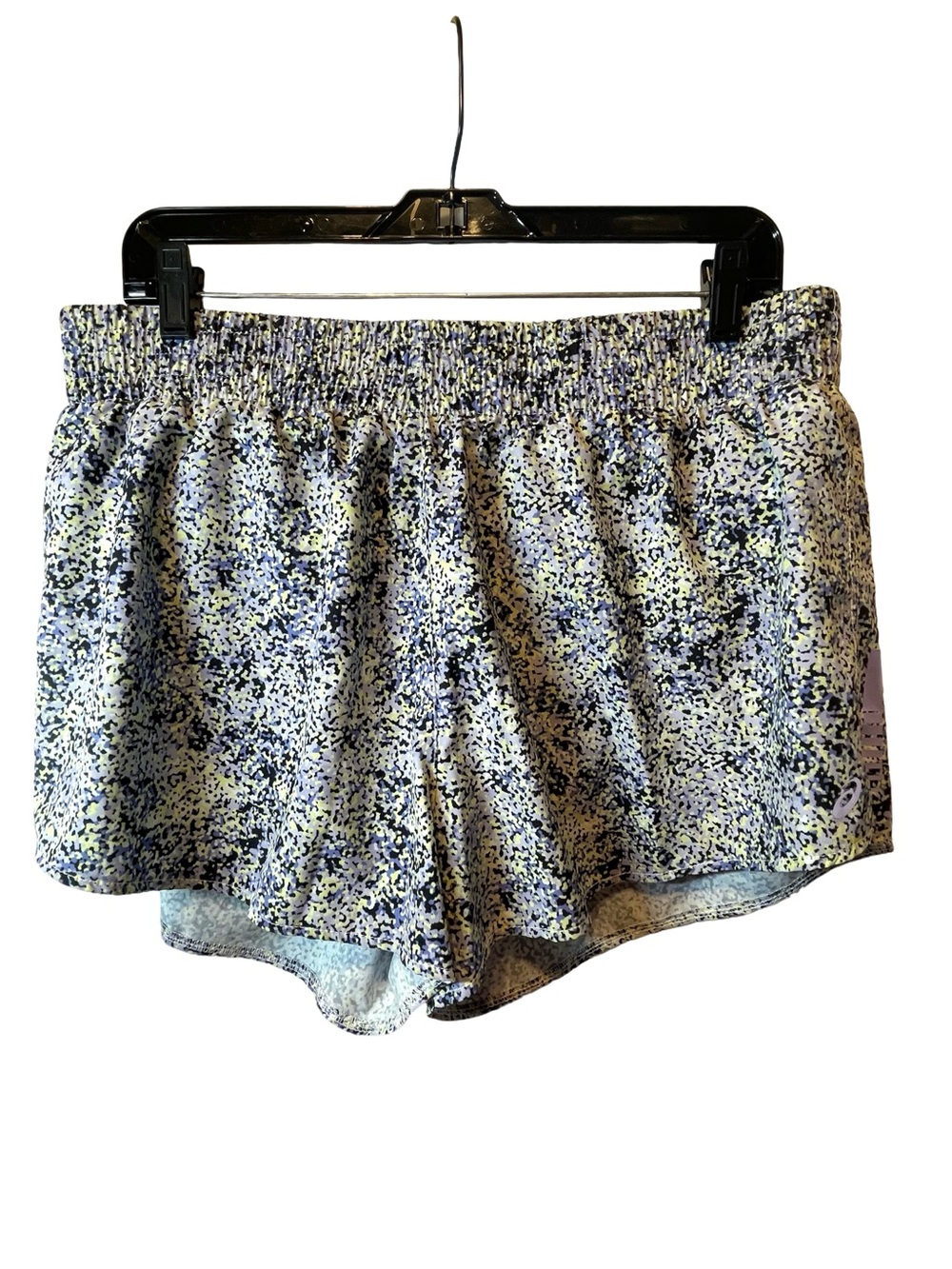 Asics Women’s Speckled Purple & Light Green Athletic Shorts Size XL